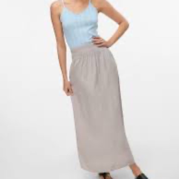 Anthropologie Velvet by Graham & Spencer Maxi Skirt Lined Light Rose Color - Picture 1 of 5